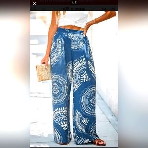 Ornate Print High Waisted Pants